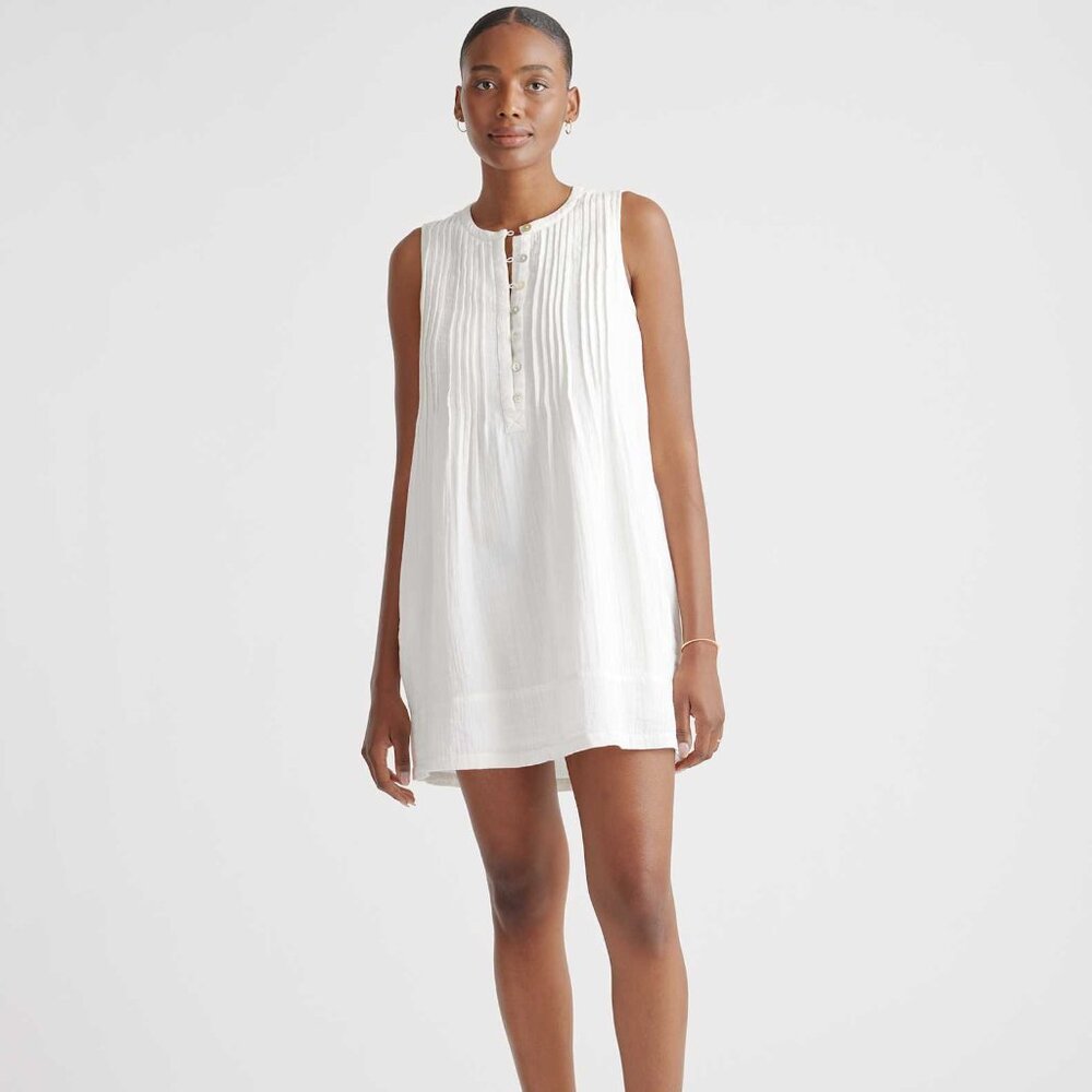 Quince White Cotton Gauze Swing Dress Size XL
